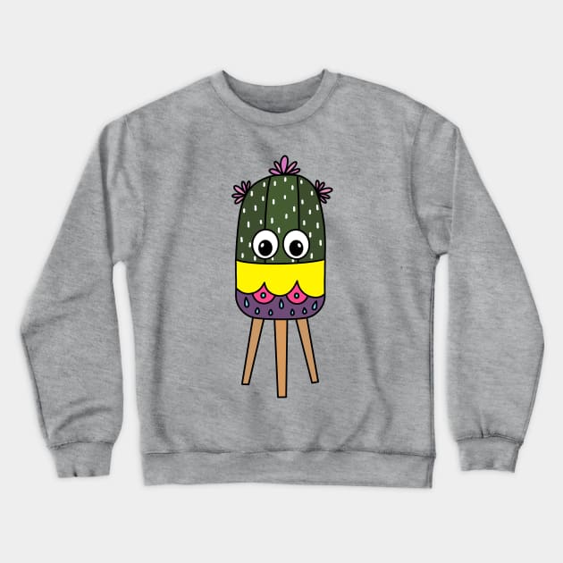 Cute Cactus Design #333: Cute Cactus In A Nice Planter Crewneck Sweatshirt by DreamCactus